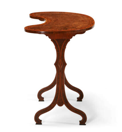 A GEORGE III BURR YEW, EAST INDIAN SATINWOOD, KINGWOOD, AND MARQUETRY KIDNEY-FORM WRITING TABLE - фото 3