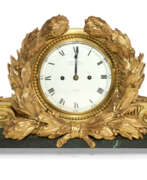 Marble Victorian period. A VICTORIAN ORMOLU AND VERDE ANTICO MARBLE MANTEL CLOCK