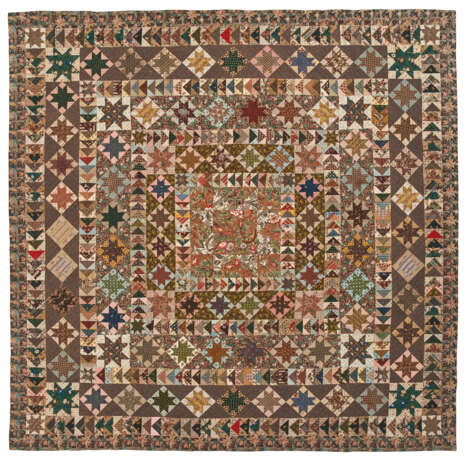 AN AMERICAN PIECED COTTON QUILT - photo 1