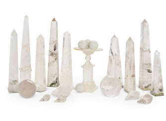 A GROUP OF ROCK CRYSTAL TABLE OBJECTS