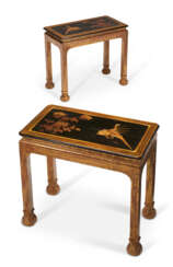 A PAIR OF GEORGE I GILT-GESSO AND JAPANESE LACQUER PIER TABLES