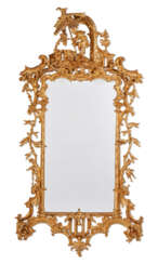 A GEORGE II GILTWOOD MIRROR