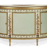 A GEORGE III CREAM, BLUE, POLYCHROME-PAINTED, AND PARCEL-GILT COMMODE - photo 1