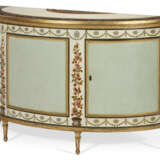 A GEORGE III CREAM, BLUE, POLYCHROME-PAINTED, AND PARCEL-GILT COMMODE - photo 4