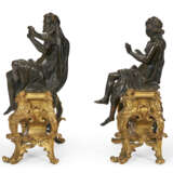 A PAIR OF FRENCH ORMOLU AND PATINATED BRONZE CHENETS - фото 4
