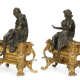 A PAIR OF FRENCH ORMOLU AND PATINATED BRONZE CHENETS - photo 5