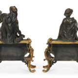 A PAIR OF FRENCH ORMOLU AND PATINATED BRONZE CHENETS - фото 6