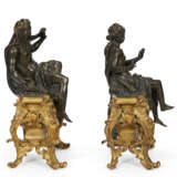 A PAIR OF FRENCH ORMOLU AND PATINATED BRONZE CHENETS - photo 7