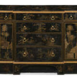 A GEORGE III CHINESE LACQUER, BLACK-AND-GILT JAPANNED, AND PARCEL-GILT COMMODE - photo 1