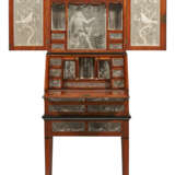 A DUTCH ENGRAVED GLASS-MOUNTED EBONY AND TULIPWOOD BUREAU CABINET - фото 3