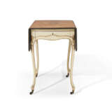 A GEORGE III SATINWOOD AND MARQUETRY WHITE-PAINTED AND PARCEL-GILT PEMBROKE TABLE - фото 2