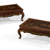 A PAIR OF CHINESE EXPORT RED, BLACK, AND GILT-LACQUER LOW TABLES - photo 1