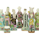 A GROUP OF TEN CHINESE EXPORT PORCELAIN FAMILLE ROSE FIGURES OF IMMORTALS - photo 1