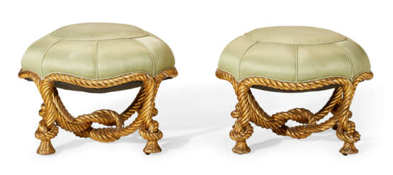 A PAIR OF FRENCH GILTWOOD ROPE-TWIST STOOLS - photo 3