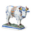 A DUTCH DELFT POLYCHROME MODEL OF A STANDING COW - Prix ​​des enchères