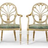 A PAIR OF GEORGE III WHITE-PAINTED AND PARCEL-GILT ARMCHAIRS - photo 1