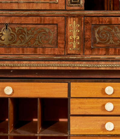 A REGENCY BRASS-INLAID AND MOUNTED MAHOGANY AND PADOUK DRESSING CABINET - photo 4