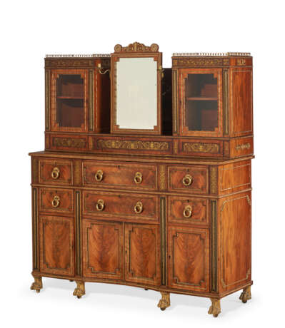 A REGENCY BRASS-INLAID AND MOUNTED MAHOGANY AND PADOUK DRESSING CABINET - photo 5