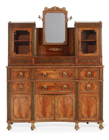 A REGENCY BRASS-INLAID AND MOUNTED MAHOGANY AND PADOUK DRESSING CABINET - фото 7