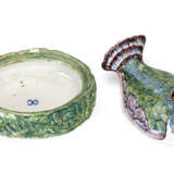 A DUTCH DELFT POLYCHROME BIRD-FORM BUTTER DISH AND A COVER - photo 5
