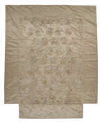 Coverlet. A CHINESE EXPORT SILK EMBROIDERED COVERLET