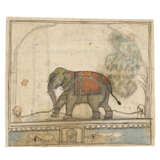 A DOUBLE-SIDED STUDY OF ELEPHANTS AND TWO PAINTINGS OF SALUKIS - photo 1