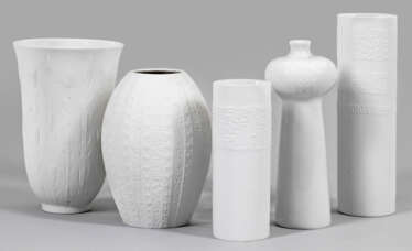 Sammlung von fünf Op Art-Vasen