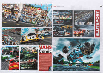 Doppel-Zeitungsseite mit "Le Mans Comic" aus "PS Welt" 2017