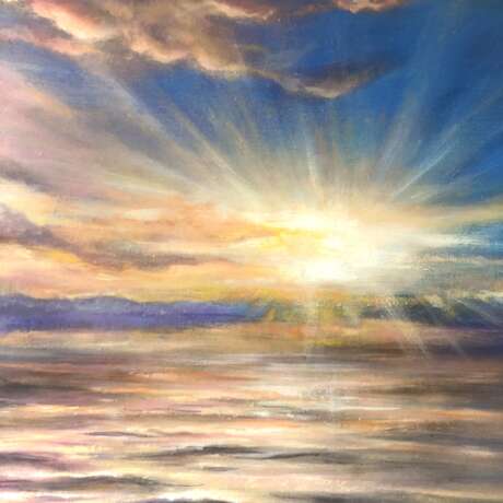 "Дом восходящего Солнца" Холст на подрамнике Масляная живопись Реализм Морской пейзаж Киргизия 2023 г. - фото 5