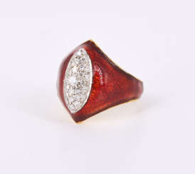 Enamel Diamond Ring