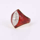 Enamel Diamond Ring - photo 1