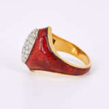 Enamel Diamond Ring - photo 2