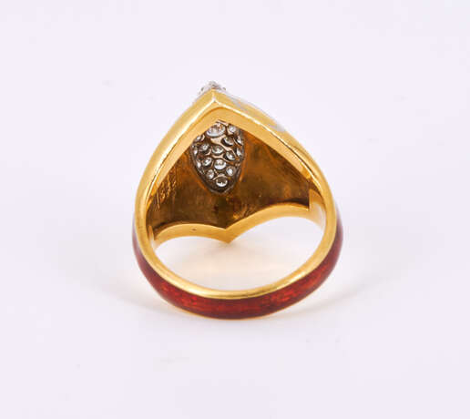 Enamel Diamond Ring - фото 3