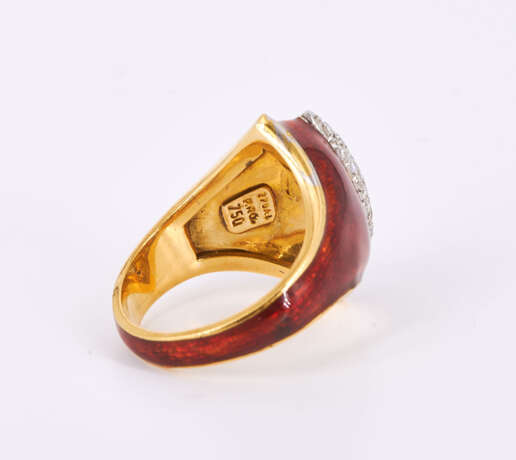 Enamel Diamond Ring - photo 4