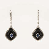 Onyx-Sapphire-Diamond-Earrings - фото 1