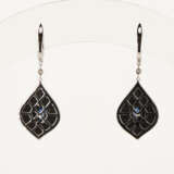 Onyx-Sapphire-Diamond-Earrings - Foto 2