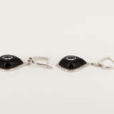 Onyx-Sapphire-Diamond-Earrings - Foto 3