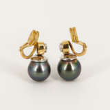 Tahitian-Pearl-Diamond-Set: Pendant and Ear Clip-Ons - Foto 2