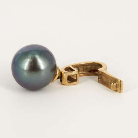 Tahitian-Pearl-Diamond-Set: Pendant and Ear Clip-Ons - фото 6