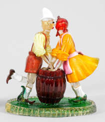 Glasskulptur eines tanzenden Südtiroler Bauernpaares