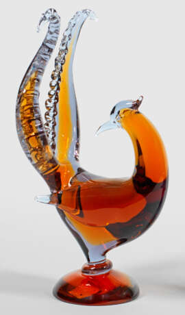 Moderne Glasskulptur eines Paradiesvogels von Flavio Poli - Foto 1