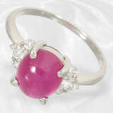 Ring: Hochfeiner Platinring mit schönem Rubin und Brillanten guter Qualität, ca. 3,37ct Edelsteinbesatz - Foto 1