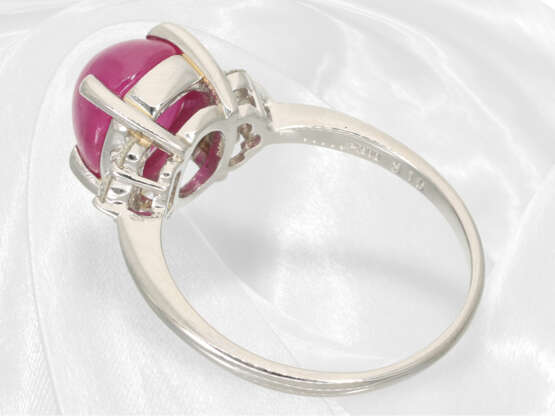 Ring: Hochfeiner Platinring mit schönem Rubin und Brillanten guter Qualität, ca. 3,37ct Edelsteinbesatz - Foto 5
