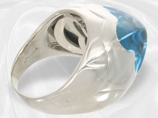 Ring: Designer-Goldschmiedering von Bvlgari, "Pyramid-Ring" mit Blautopas - photo 6