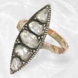 Ring: Antiker Goldschmiedering mit großen Diamantrosen, ca. 1880 - photo 2