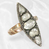 Ring: Antiker Goldschmiedering mit großen Diamantrosen, ca. 1880 - Foto 3