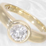 Ring: Solider goldener Solitär/Brillantring, vintage Handarbeit, ca. 1,16ct - фото 1