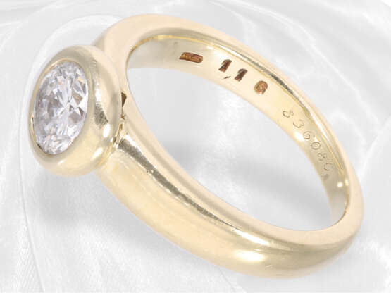 Ring: Solider goldener Solitär/Brillantring, vintage Handarbeit, ca. 1,16ct - photo 4