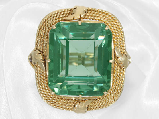 Ring: außergewöhnlicher vintage Goldschmiedering mit grünem Farbstein, alte Handarbeit aus 14K Gold - Foto 2