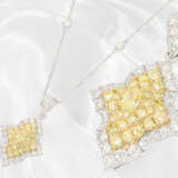 Zarte Ankerkette mit hochwertigem Goldschmiedeanhänger, weiße und gelbe Diamanten/Brillanten von ca. 1,1ct - Foto 1